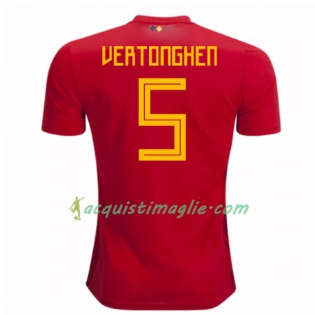 Divisa di Calcio Belgio Vertonghen 5 Prima Mondiali 2018